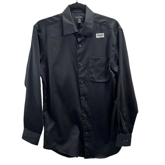 George | Shirts | George Man Black Dress Button Up Shirt Size S Long Sleeve  | Poshmark